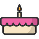 Bakery, baker, birthday, cake, food, Dessert Black icon