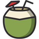 drinking, cocktail, Coconut, Juice, food, Fruit YellowGreen icon