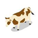 Animal, cow, Animals, Farm, rural Black icon