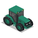 Front, vehicle, tractor, Farm, rural Black icon