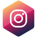 social media, Social, Colored, media, Instagram, Hexagon, High Quality Black icon