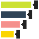 chart, Diagram, Bar chart, Bar Black icon