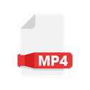 Folder, document, files, Mp4 Black icon