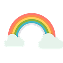 Cloud, sun, vibrant, Rainbow, spring, Colorful Black icon