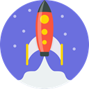 Blast off, Launch, spaceship, Rocket, ship, space MediumSlateBlue icon