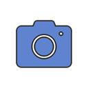 Polaroid, upload photo, Camera, Facebook Black icon