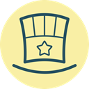 Top, hat, festive, hat with star, tophat, fourth of july, Fest PaleGoldenrod icon