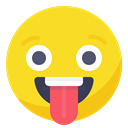 smile, tongue, funny, Face, smiley, Fun, joking Gold icon