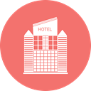 hotel, Home, Building, city Salmon icon