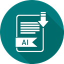 File, Ai file, file format, Extensiom Teal icon
