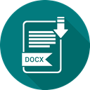 File, Docx, file format, Extensiom Teal icon
