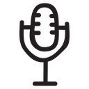 Microphone, mic, sound, speak, record, Audio, voice Black icon