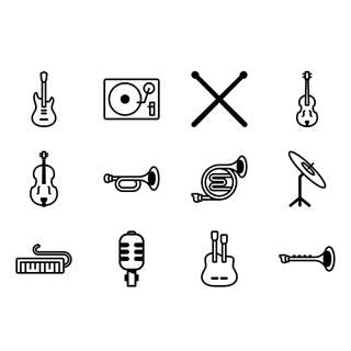 Musical instruments icon packages