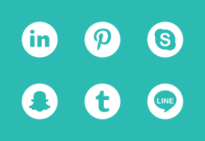 Rounded Solid Social Media set icon packages