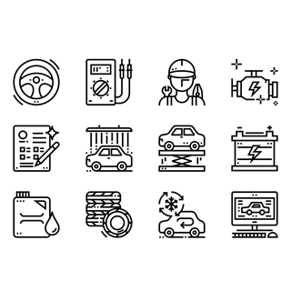 Car service icon packages