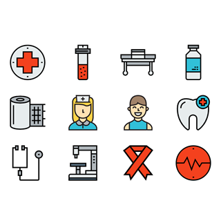 Health and medical icon packages