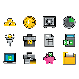 Bank and finance icon packages