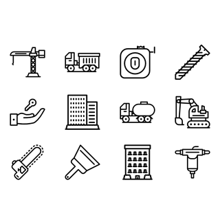 Architecture and construction icon packages