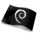 Debian, flag Black icon