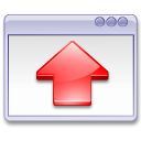 red, Fullscreen, Up, window, Arrow Lavender icon