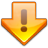 Arrow, update, download, exclamation, Alert, Orange Icon