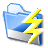 Folder, power, lightning LightSkyBlue icon