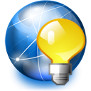internet, Light bulb, network RoyalBlue icon