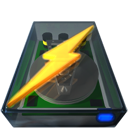 lightning, power, Disk DarkSlateGray icon