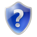 Blue, help, shield, question mark Black icon