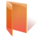 Folder, Orange, open Chocolate icon