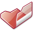 open, Folder, red Black icon