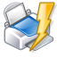 quick, lightning, power, Print Silver icon