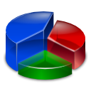 segmentation, chart, pie, Analytics, segments, graph MediumBlue icon