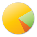 yellow, pie, chart Gold icon