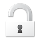 Unlock, security Black icon