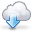 Arrow, Cloud, download, weather Black icon