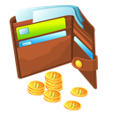 Money, purse, coin Black icon