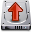 Disk, Arrow, upload, Up, remove Icon