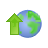 Up, earth CornflowerBlue icon