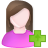 Add, user, Female DarkOliveGreen icon