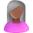 Female, user, pink, grey Icon