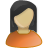 Female, olive, user, Orange Icon
