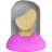 Female, pink, olive, user, grey Icon