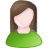 Female, user, green, White Icon