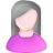 user, Female, pink, White, grey Icon