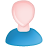Bald, Blue, user, male, White Icon