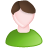 White, user, male, green Icon