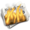 Burn, hot, flames, Newspaper SandyBrown icon