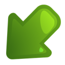 leftdown, Arrow OliveDrab icon