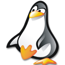Penguin, Animal, linux Black icon